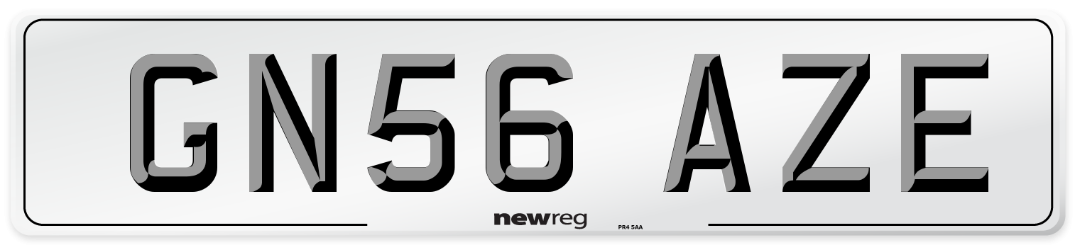 GN56 AZE Number Plate from New Reg